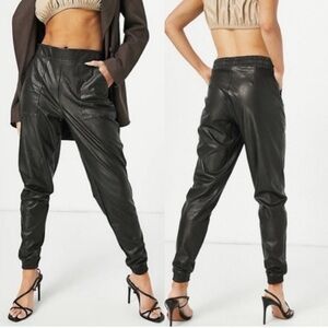 SPANX Faux Leather Joggers Black Size S